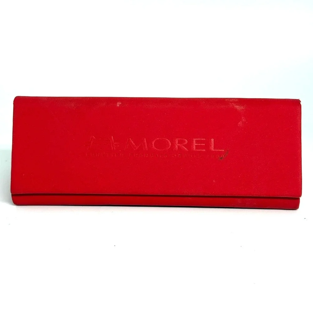 Morel Lunetier Francais Red Folding Eyeglass Case Magnetic  Hard Shell